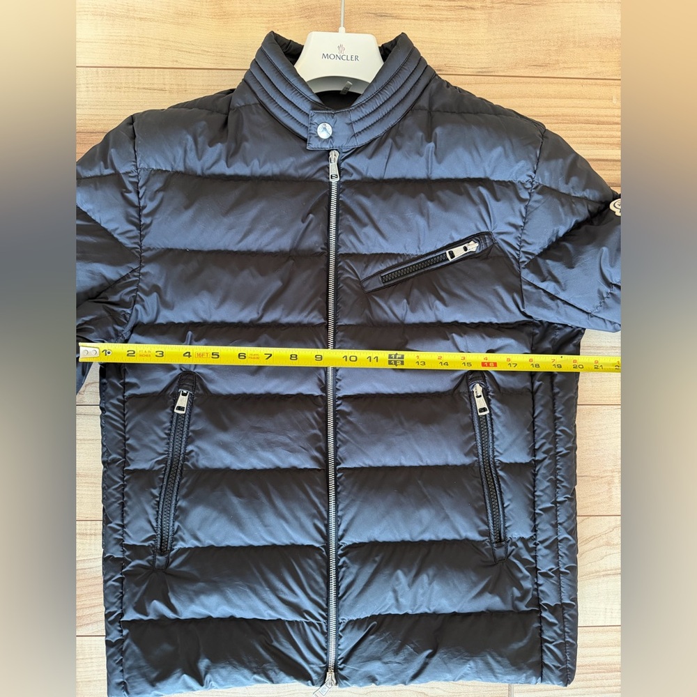 Men’s Moncler Black Matte Biker Puffer Jacket M sz 3 - Picture 16 of 16